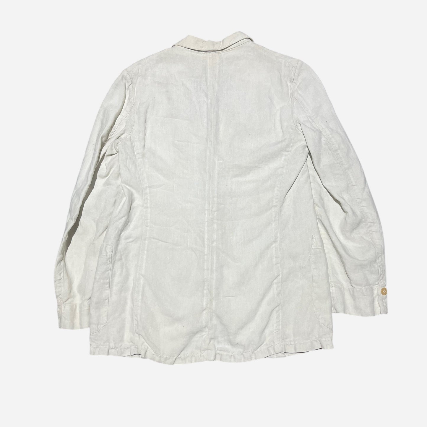 1920s 1930s White linen sack cut summer jacket (S/M)
