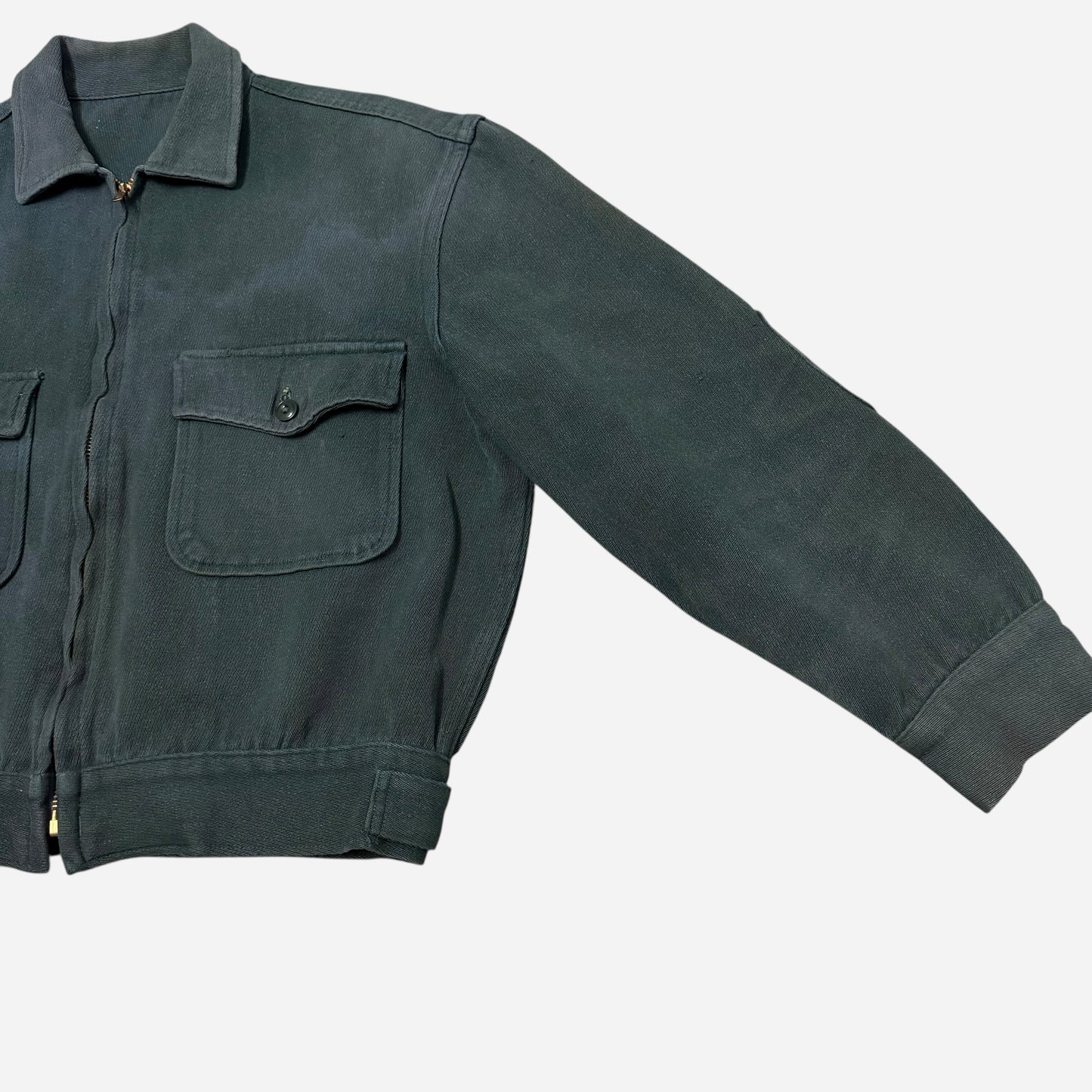 1950s Green cotton whipcord boxy work jacket (M)