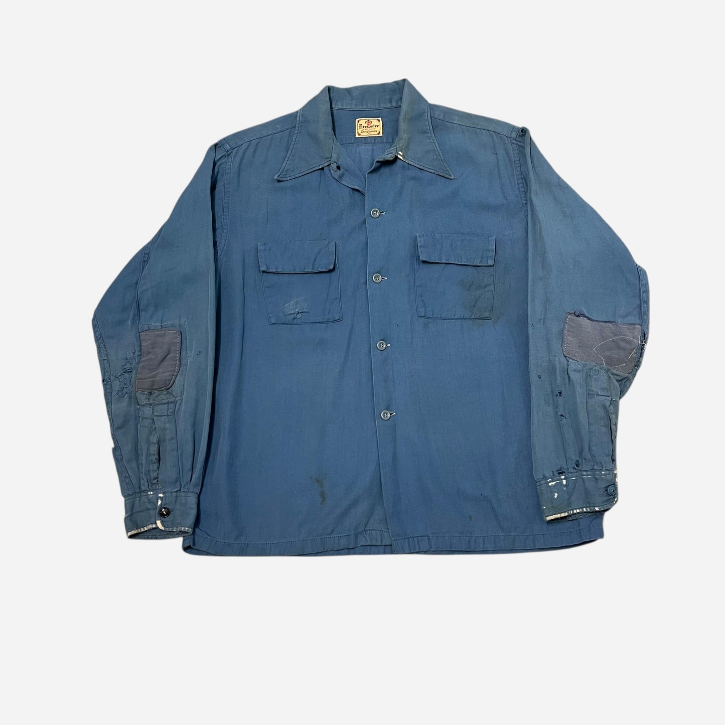 1940s Blue cotton work shirt (L)