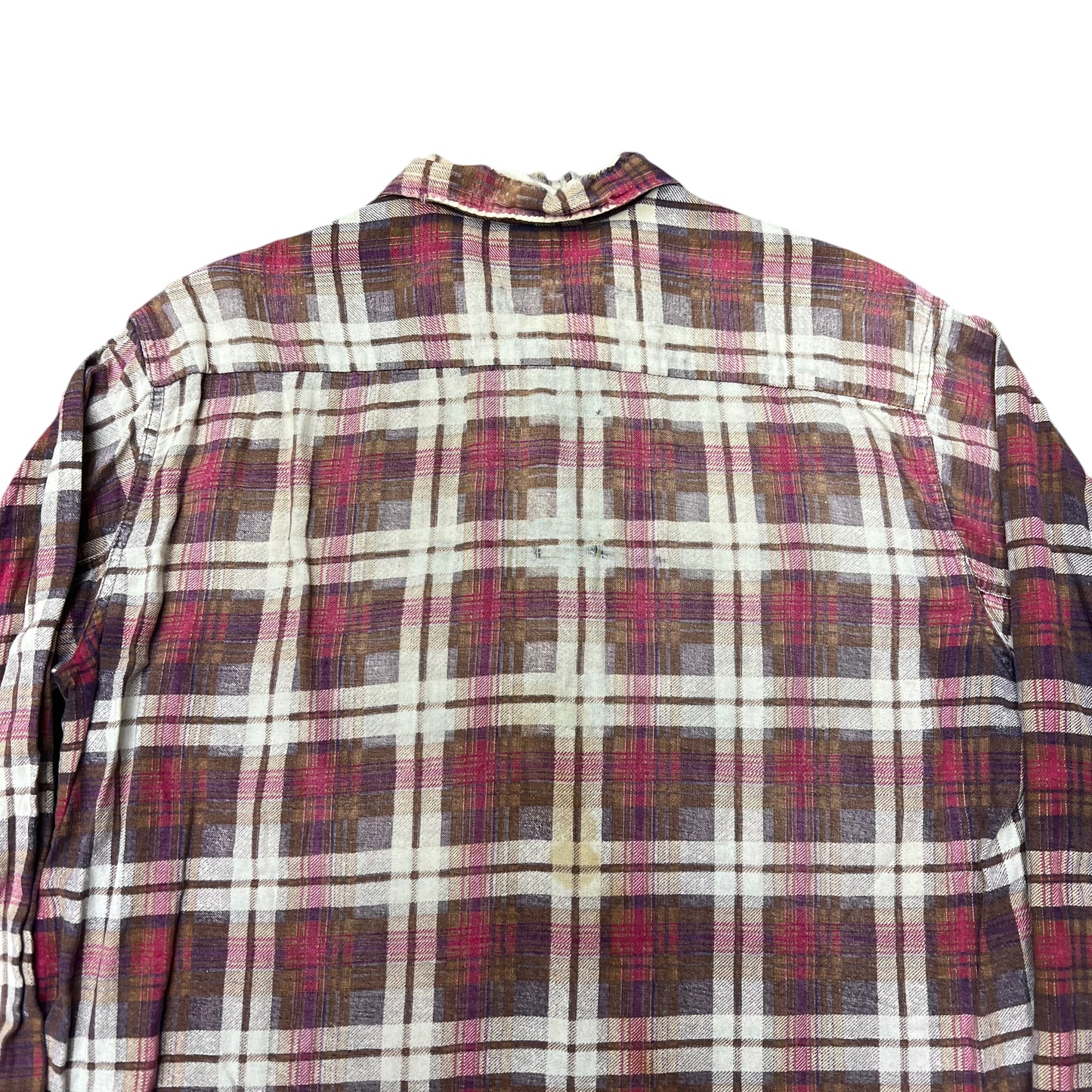 1950s Penney’s Big Mac burgundy plaid cotton shirt flannel (L)