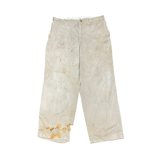 1950s As-is sail cloth khaki chino work pants (34w)