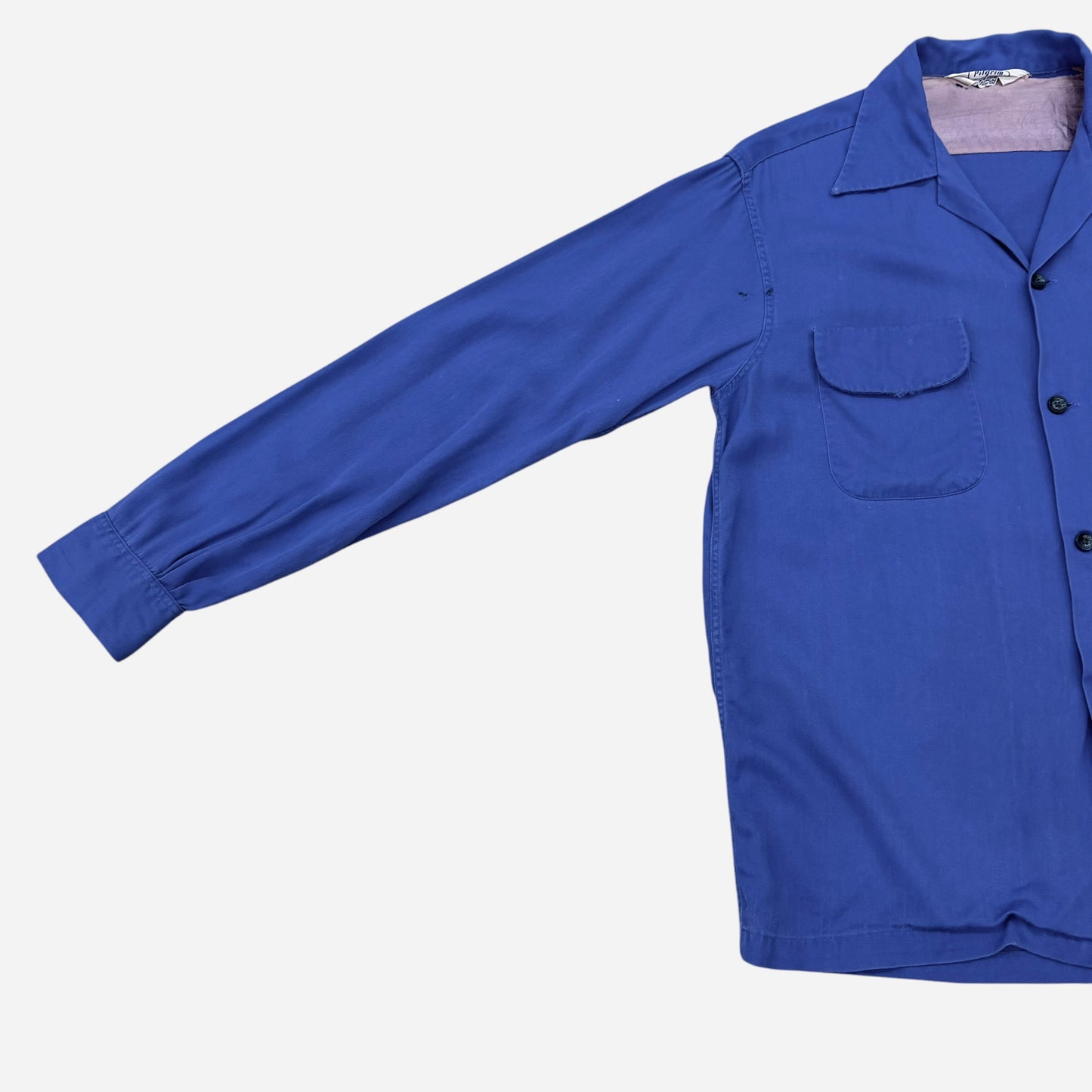 1950s Pilgrim rayon loop collar flap pocket shirt (M)