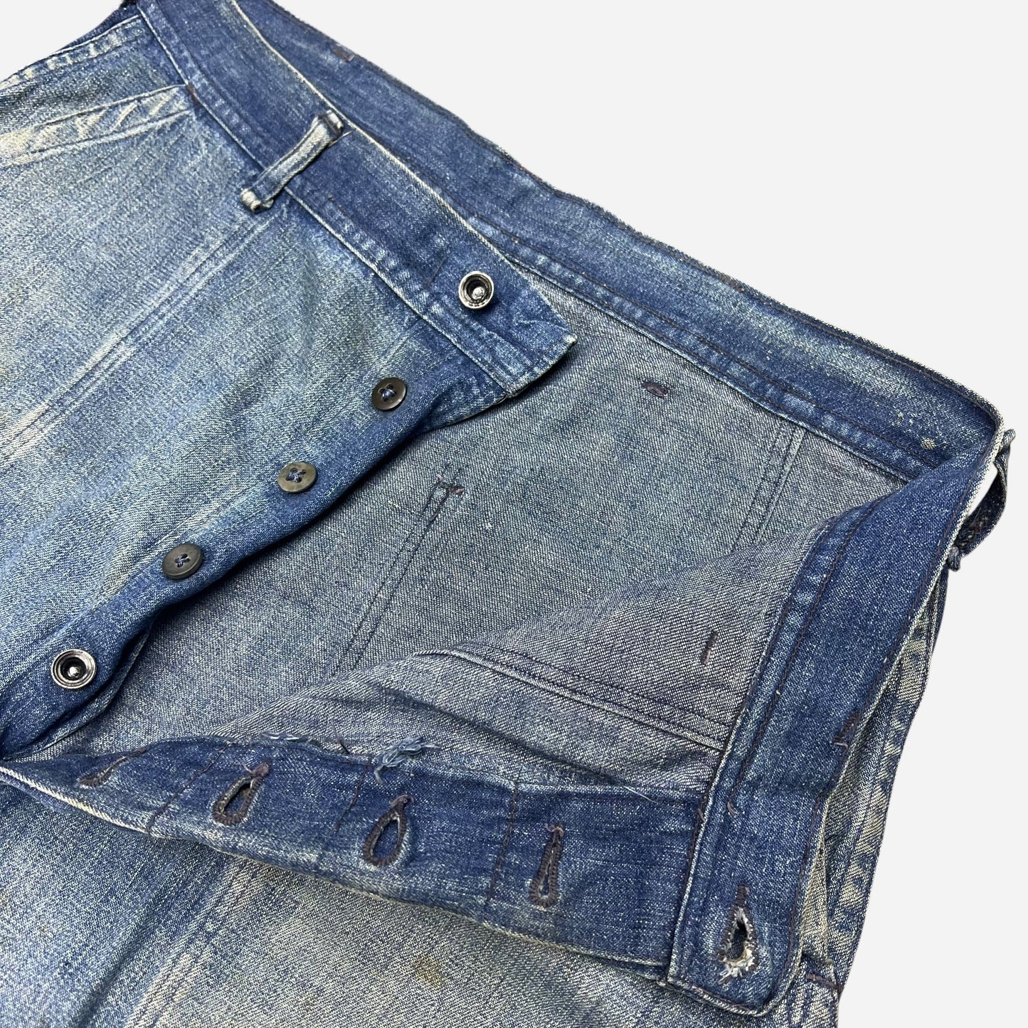1940s WWII USN cut off fatigue pocket denim shorts (31w)