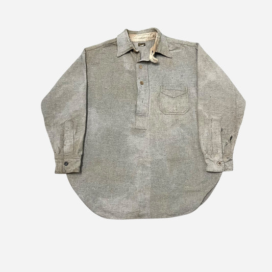 1930s Wool chinstrap flannel work shirt (L)