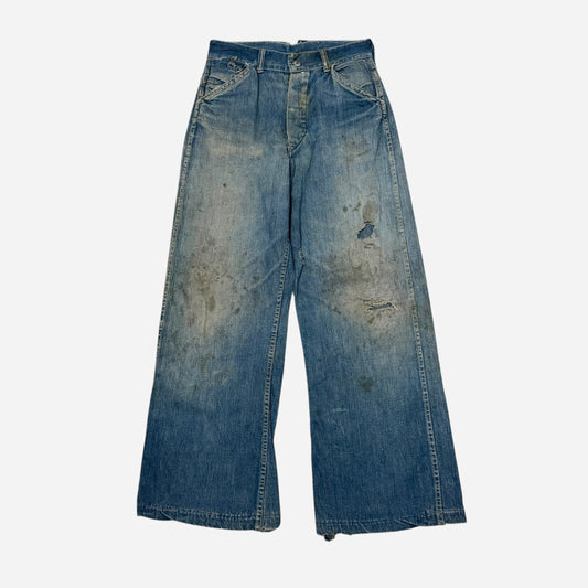 1940s Anvil lace back donut button fly boot cut jeans (28w)