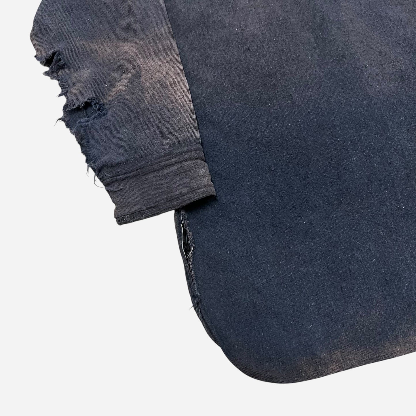 1930s Cherry Valley purple/navy cotton chinstrap pullover work shirt (M/L)