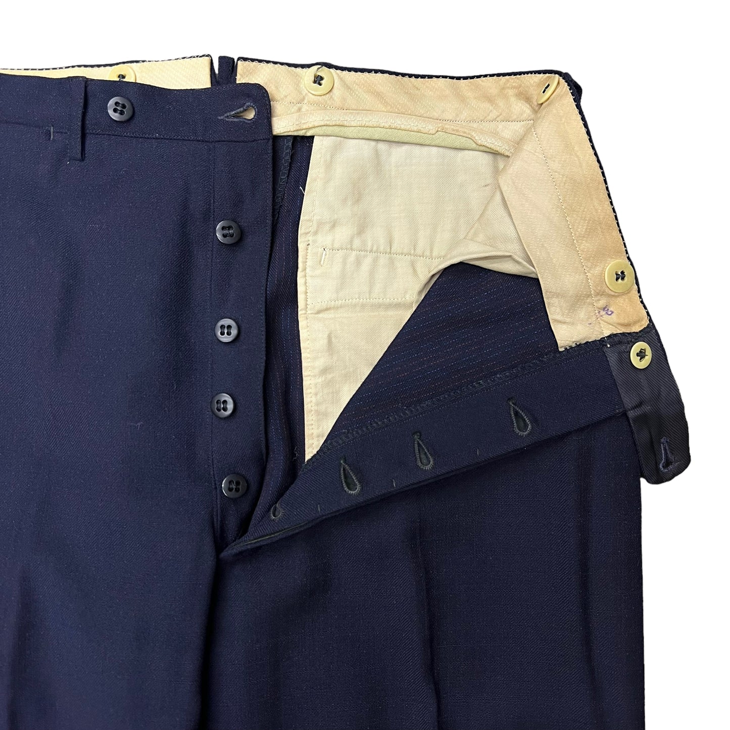 1930s Dark navy wool pants (29w)