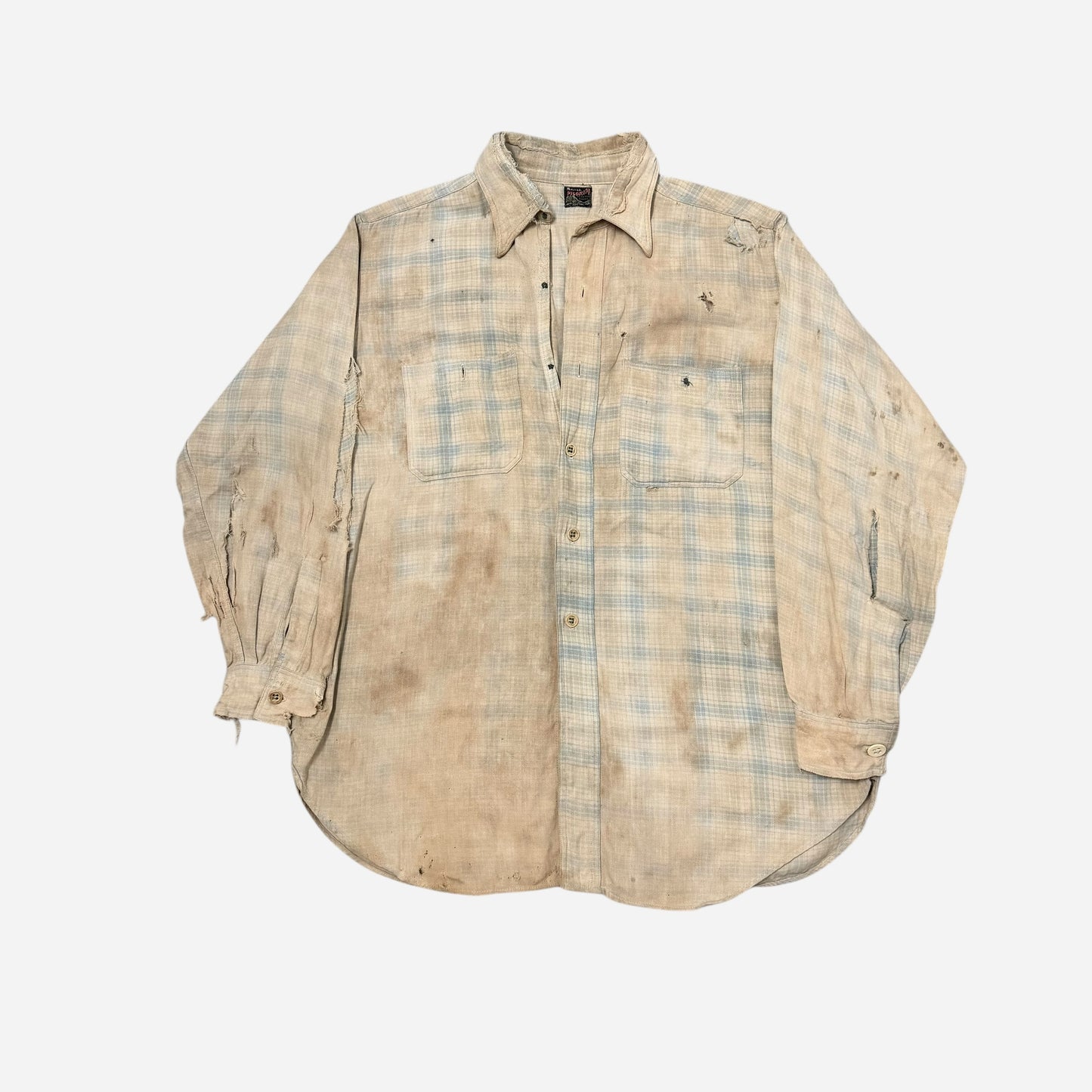 1930s As Is Sears Pilgrim cotton flannel shirt (L)