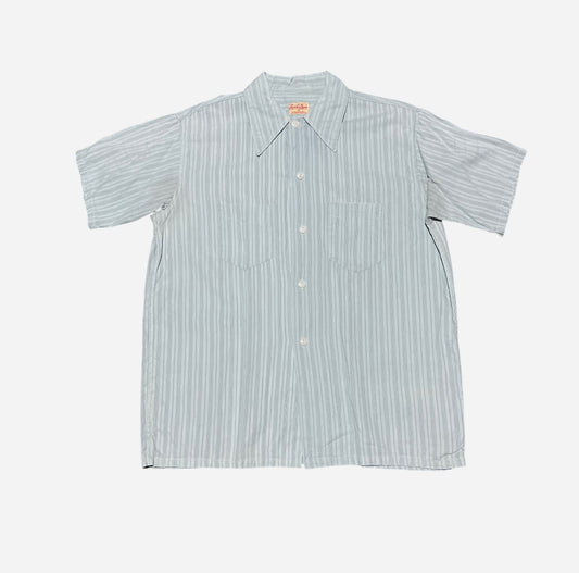 1940s Brooks Lane light blue striped cotton shirt (M/L)