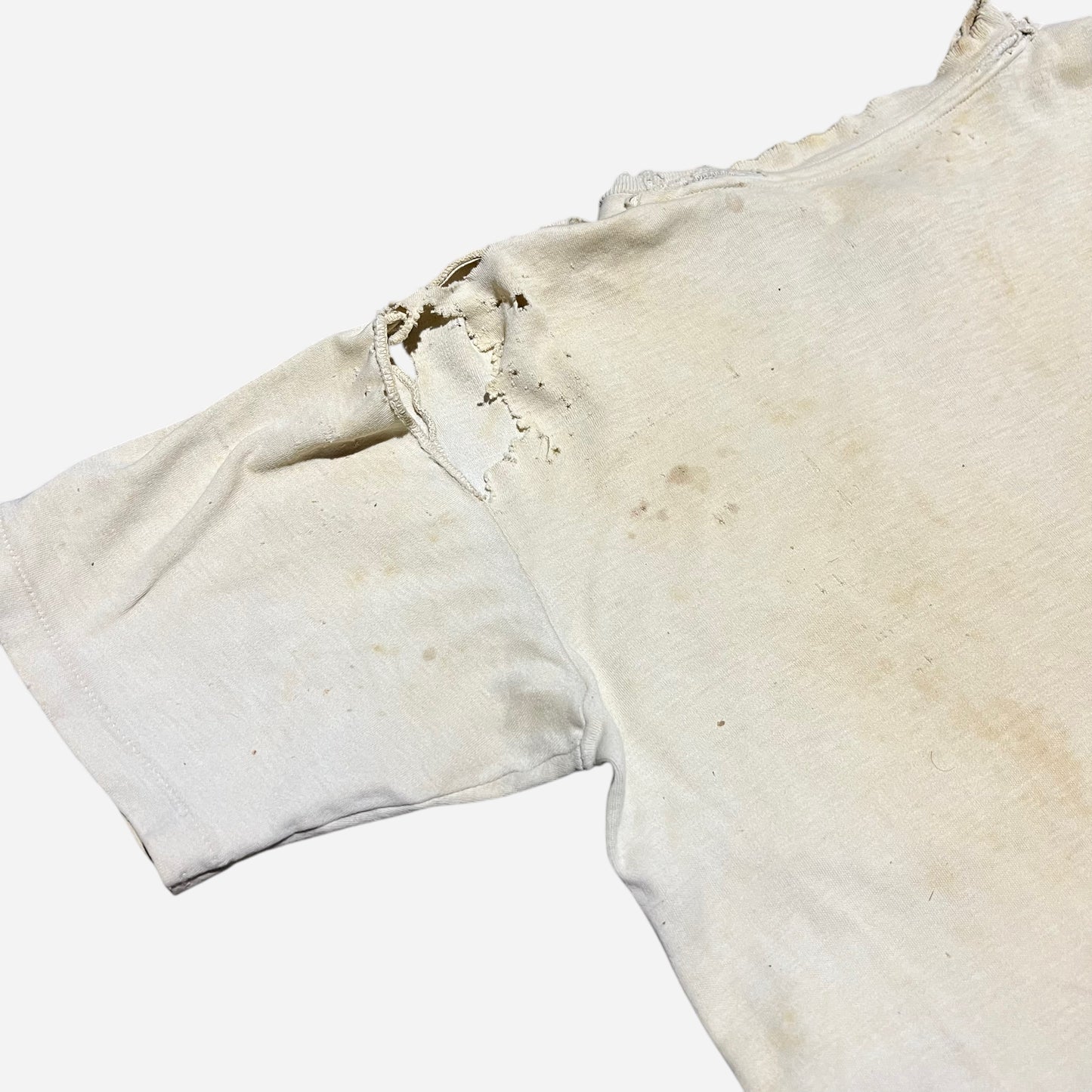 1950s White cotton one pocket t shirt (M)