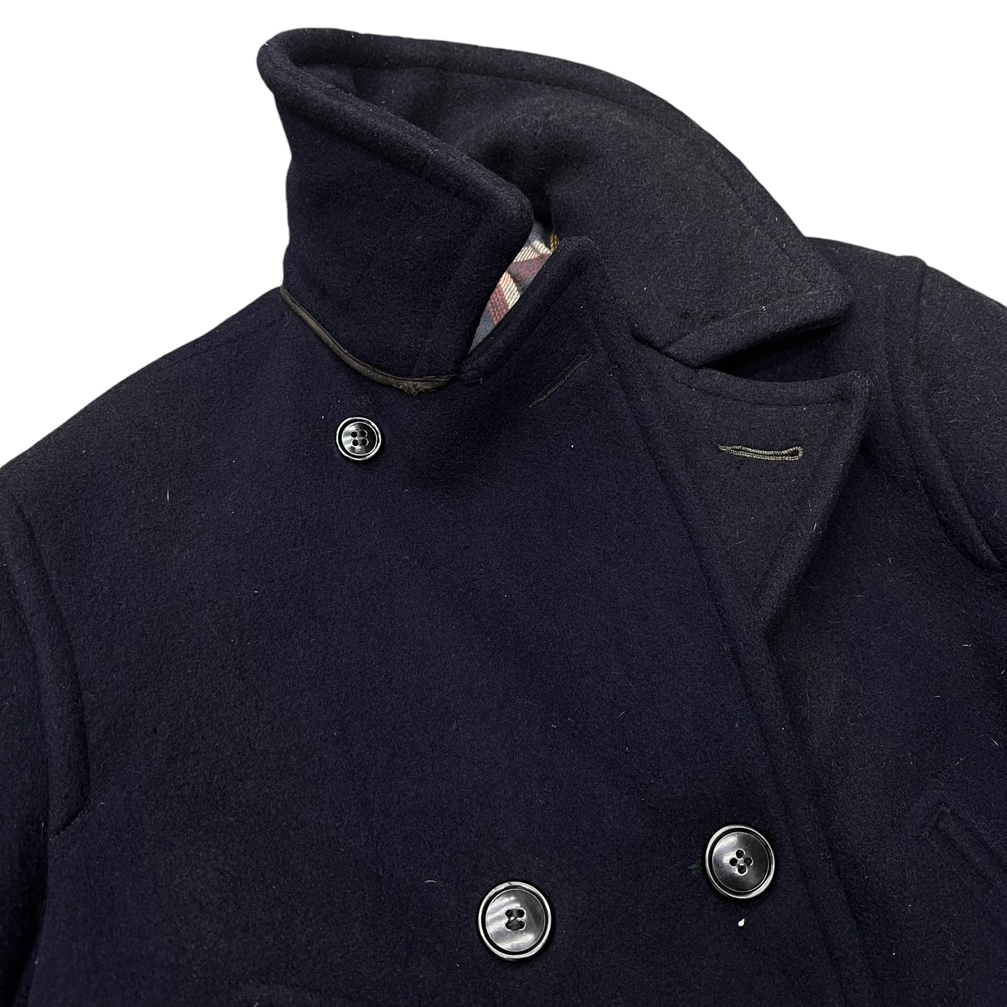 1930s Sweet Orr dark navy blue double breasted pea coat (M/L)