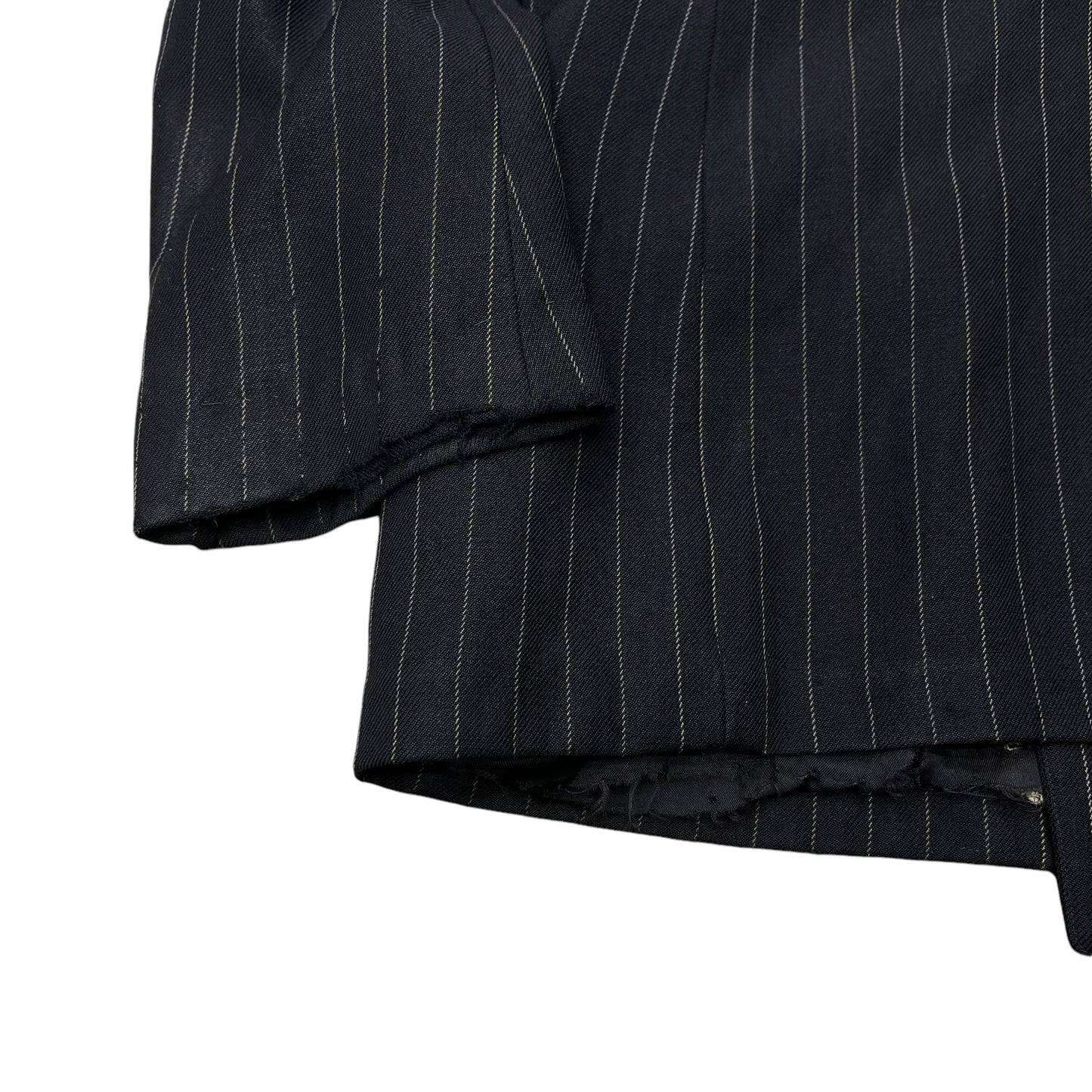 1930s Black double breasted pinstripe suit jacket (L)