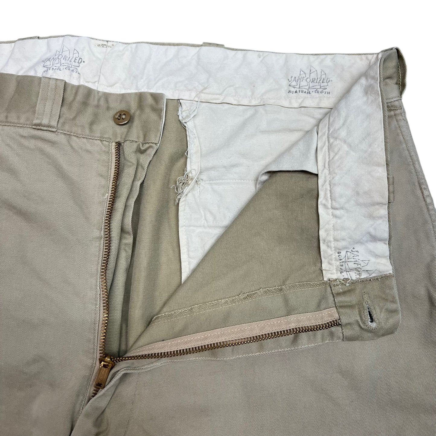 1950s Sail cloth khaki chino work pants (36w)