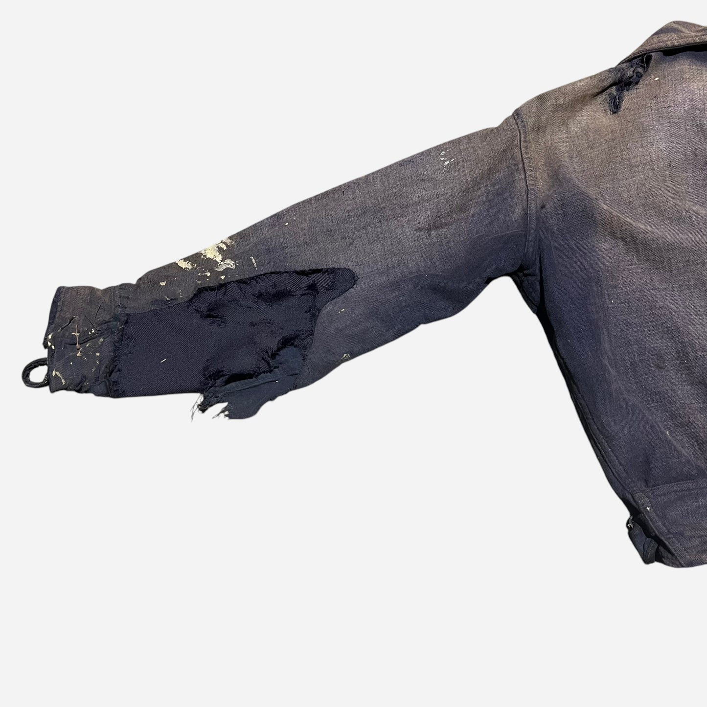 1930s Indestructo purple cotton/moleskin side clasp boxy work jacket (M)