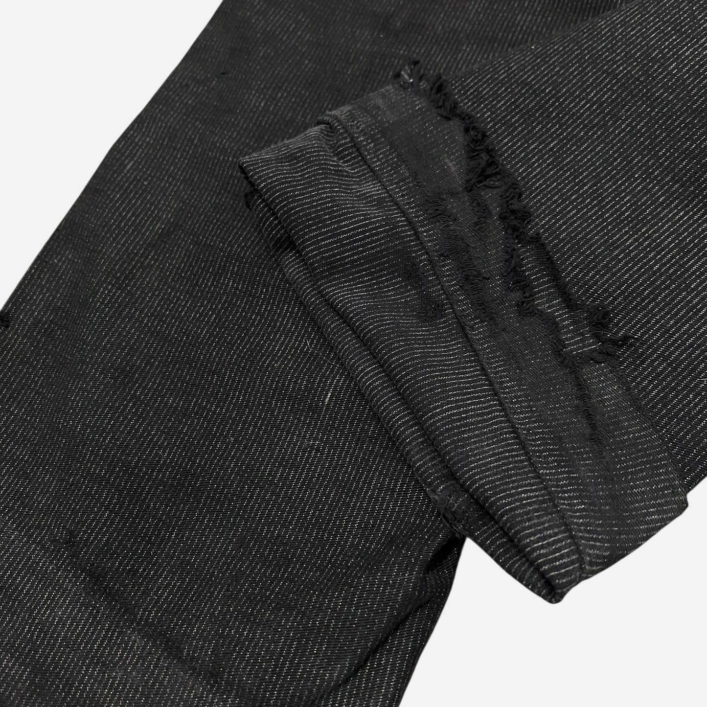 1920s 1930s Black salt & pepper striped cotton work pants (30w)