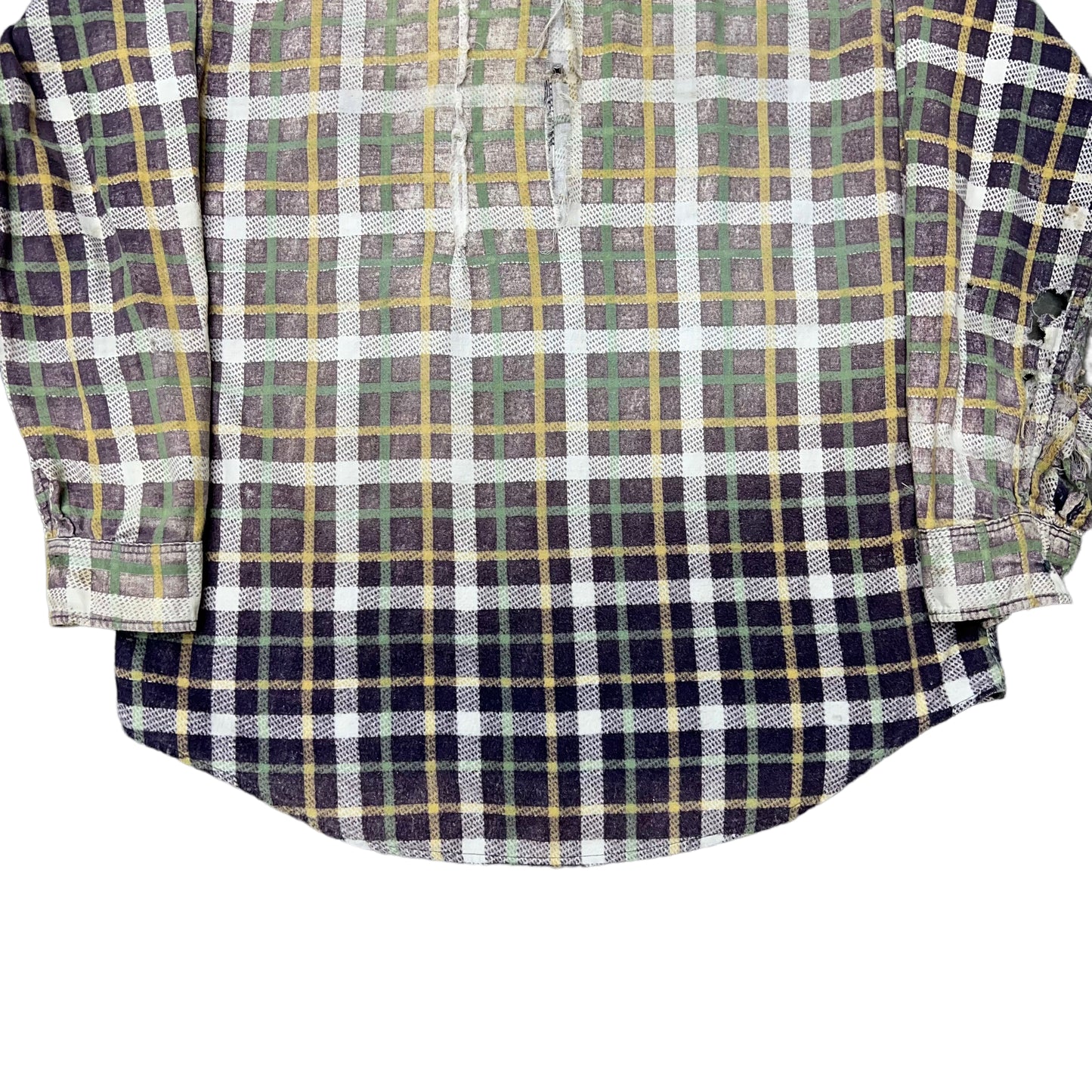 1950s Pennys distressed plaid cotton shirt flannel (M)