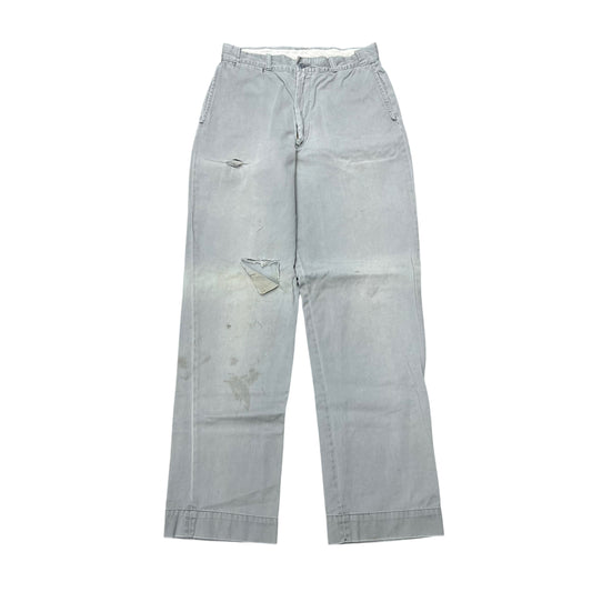 1950s Sail cloth grey chino work pants (30w)