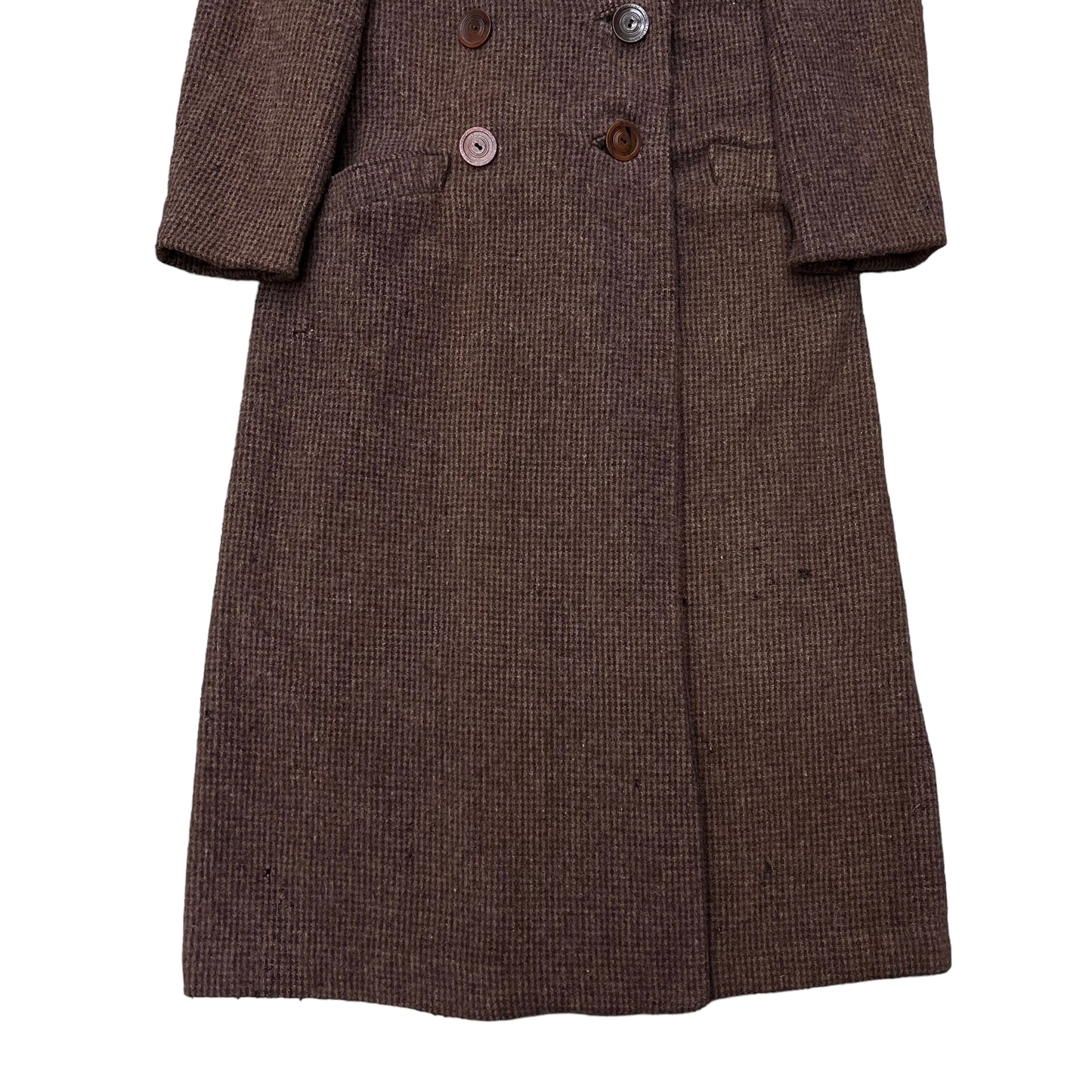 1930s Women’s NRA brown DB long wool coat (XS/S)