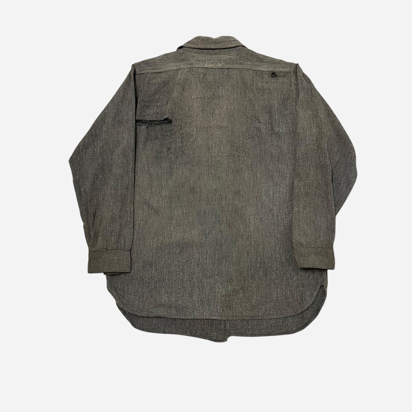 1940s Salt & pepper chambray shirt (S/M)
