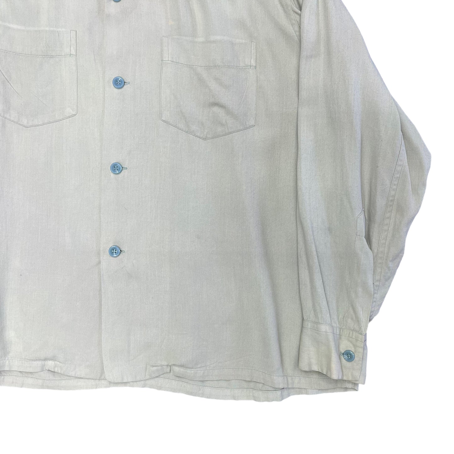 1950s Rayon mint green loop collar shirt Bond (M/L)