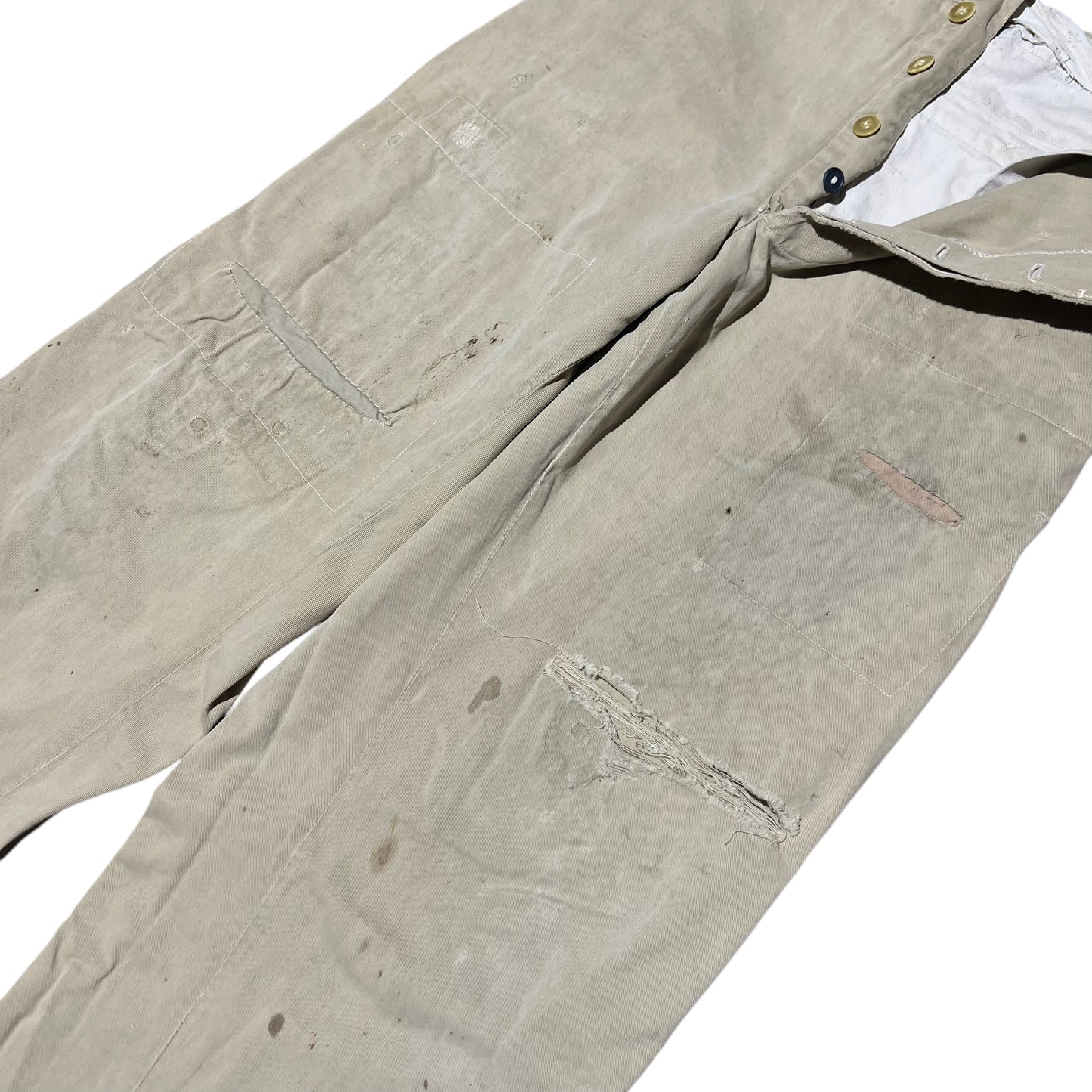 1950s Button fly khaki chino work pants (28w)