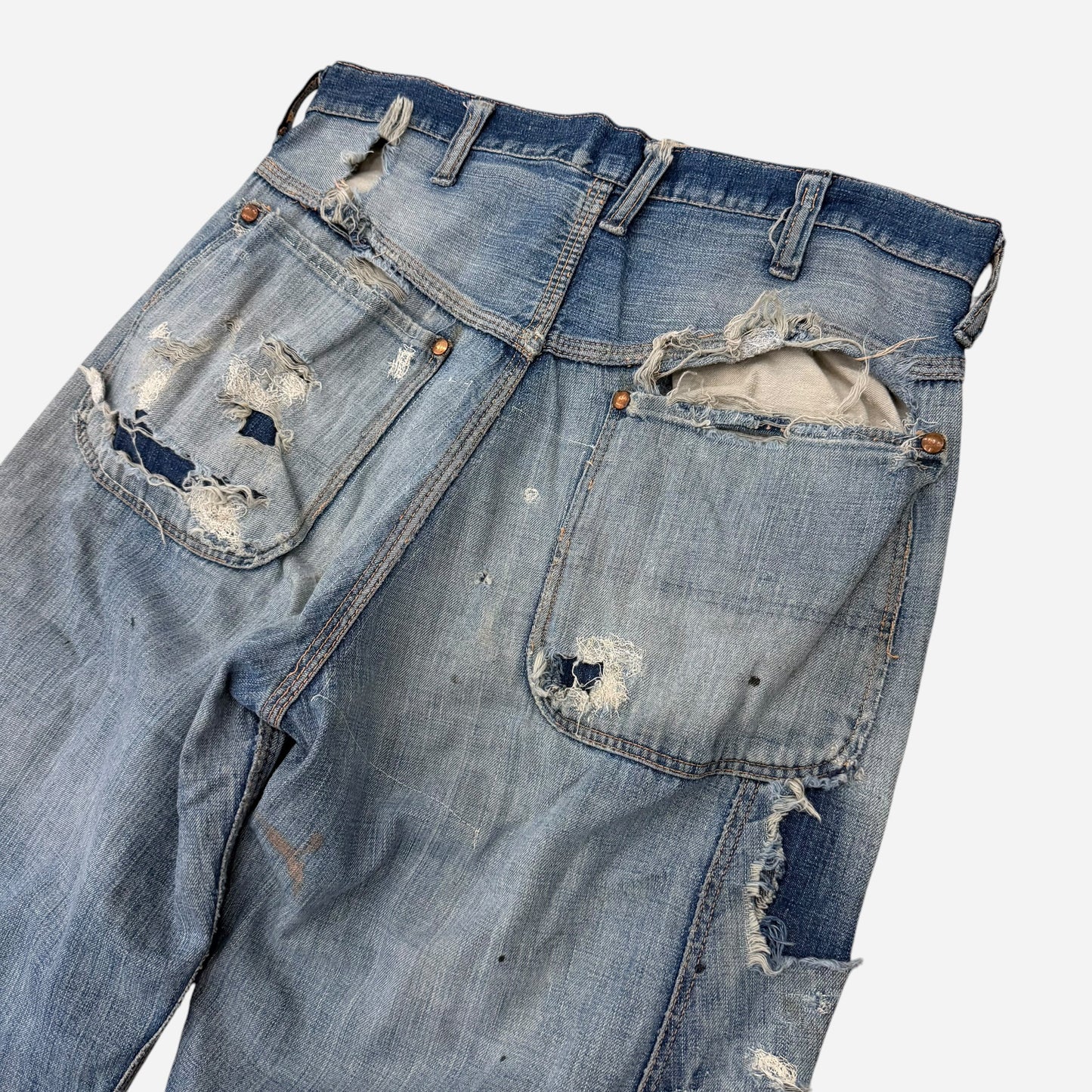 1950s As Is Blue Bell heavily repaired carpenter jeans (29w)