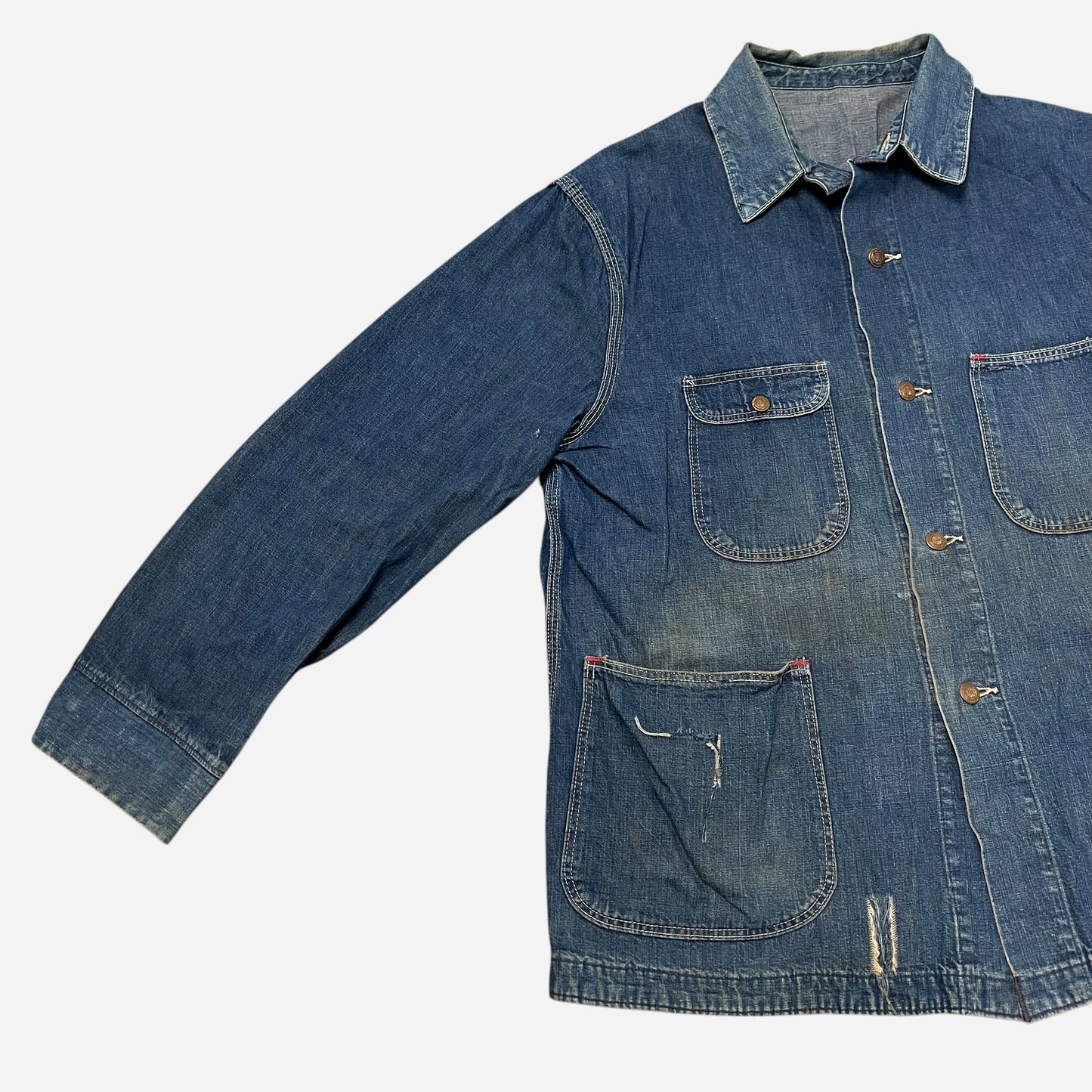 1950s Unbranded denim chore jacket (XL)