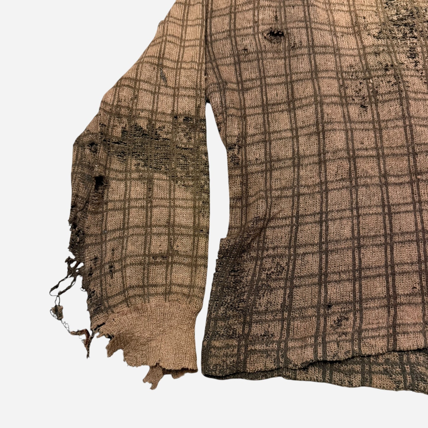 1940s Mohair pattern belt back knit sweater (M/L)