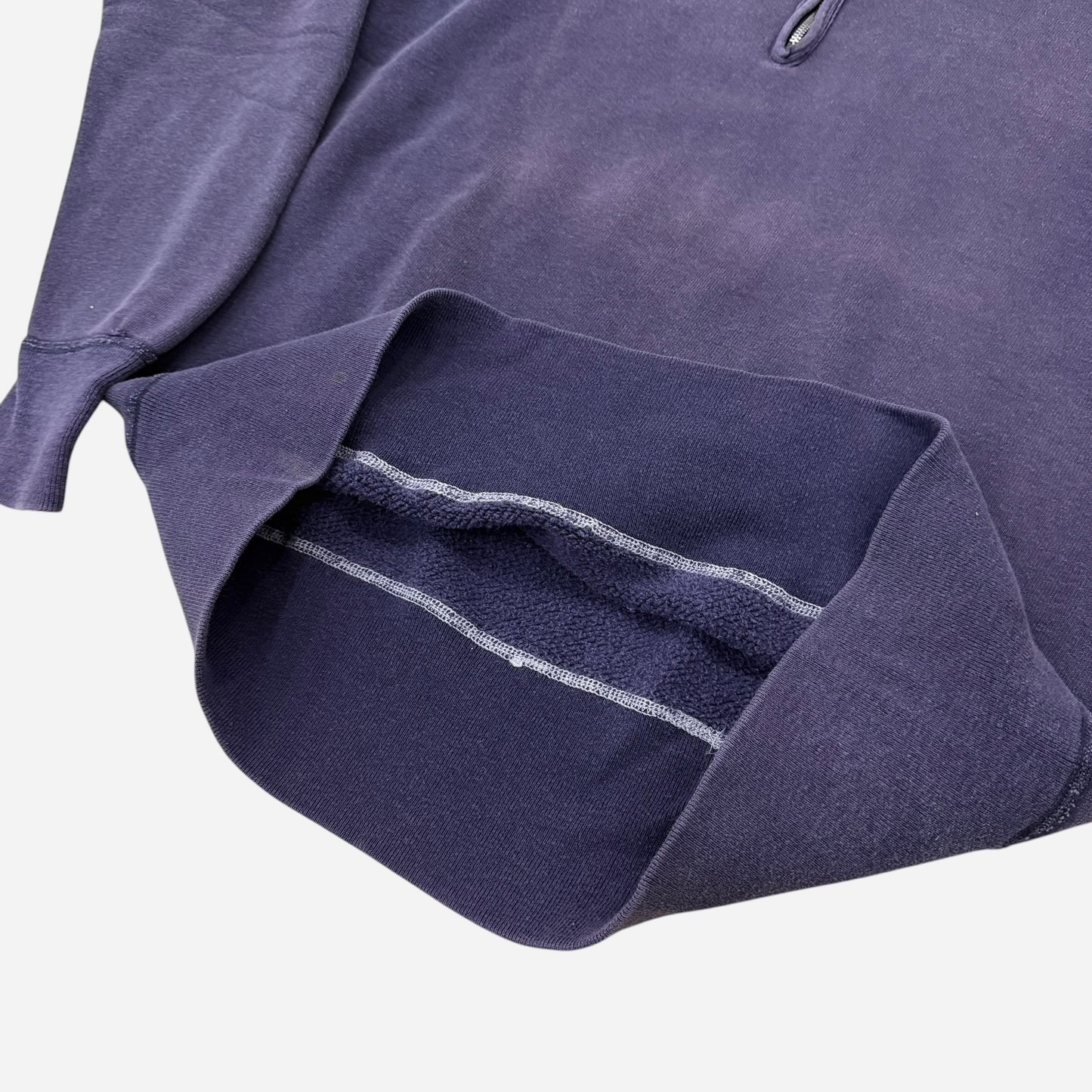 1950s Cotton quarter zip collared sweatshirt sun faded purple/blue (L)