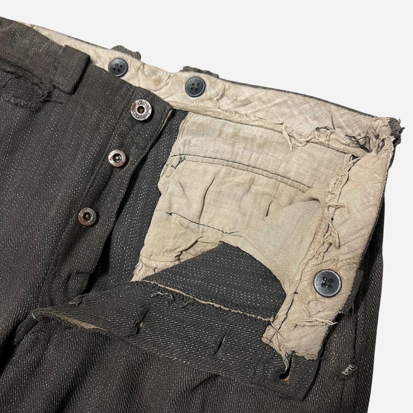1910s 1920s “Jackson Special” Heavy cotton gray work pants (31w)