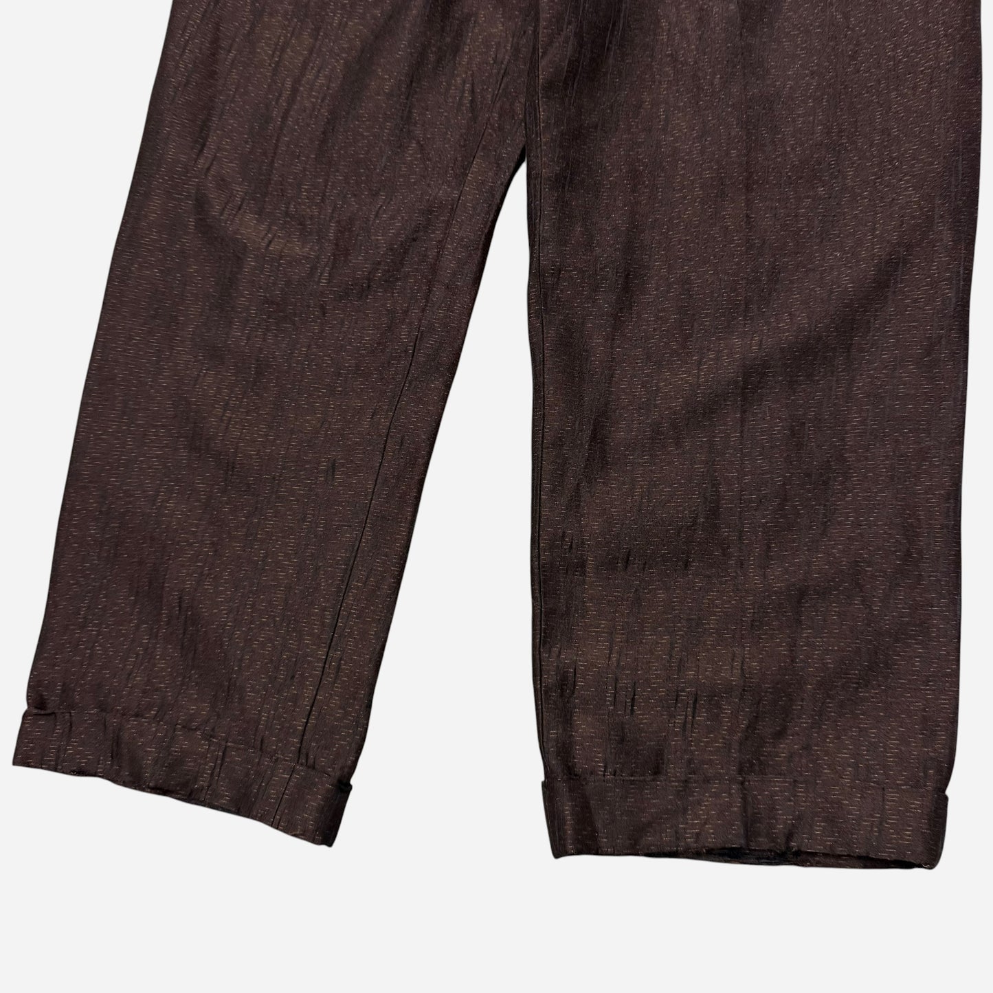 1940s Brown fleck pattern lightweight wool/cotton blend pleated pants (33w)