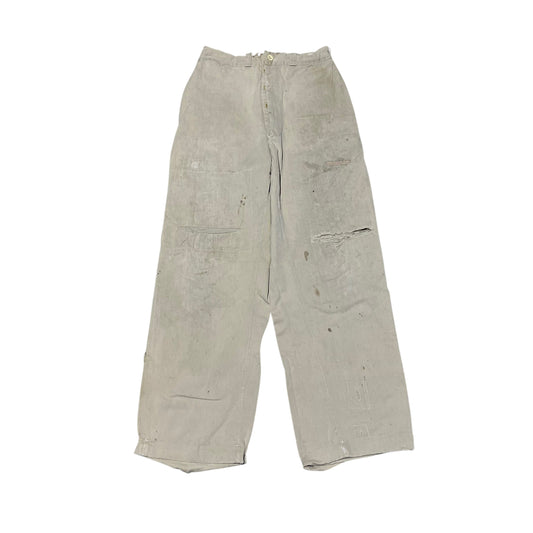 1950s Button fly khaki chino work pants (28w)