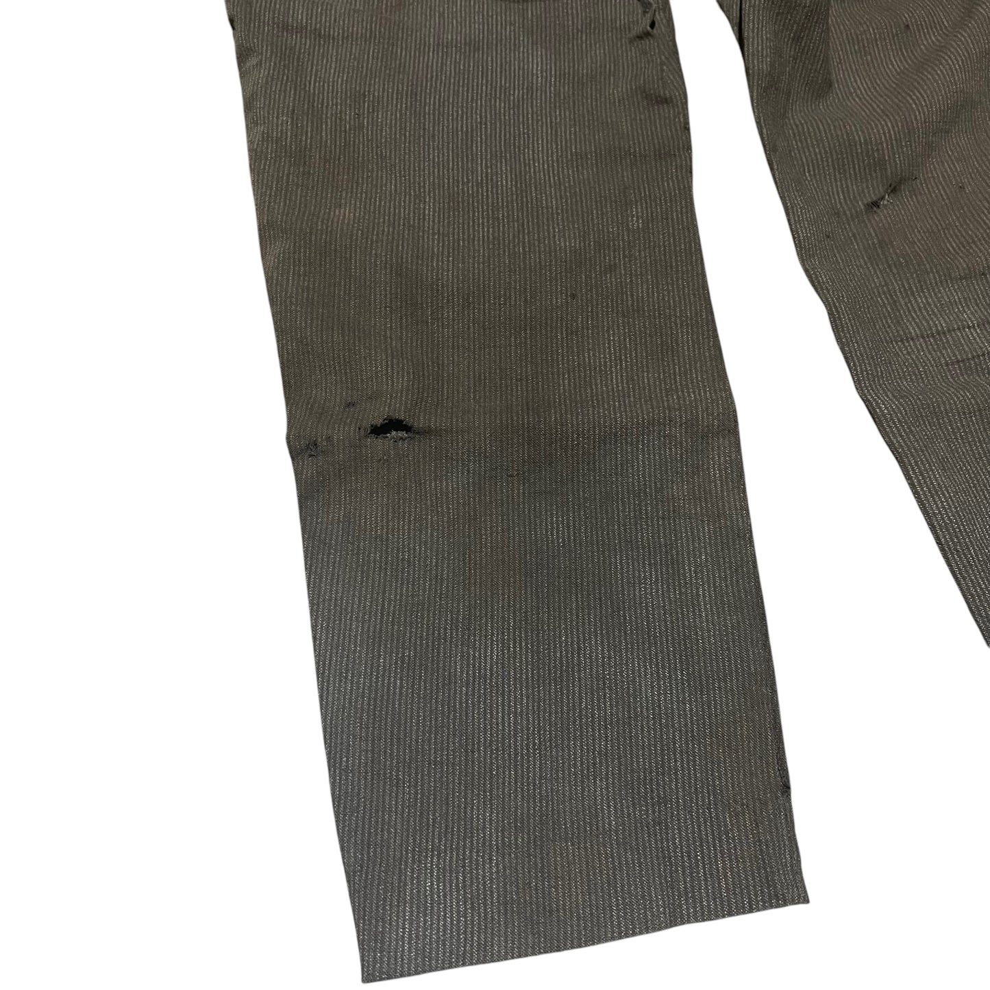 1910s 1920s Salt and pepper striped cotton work pants (38w)