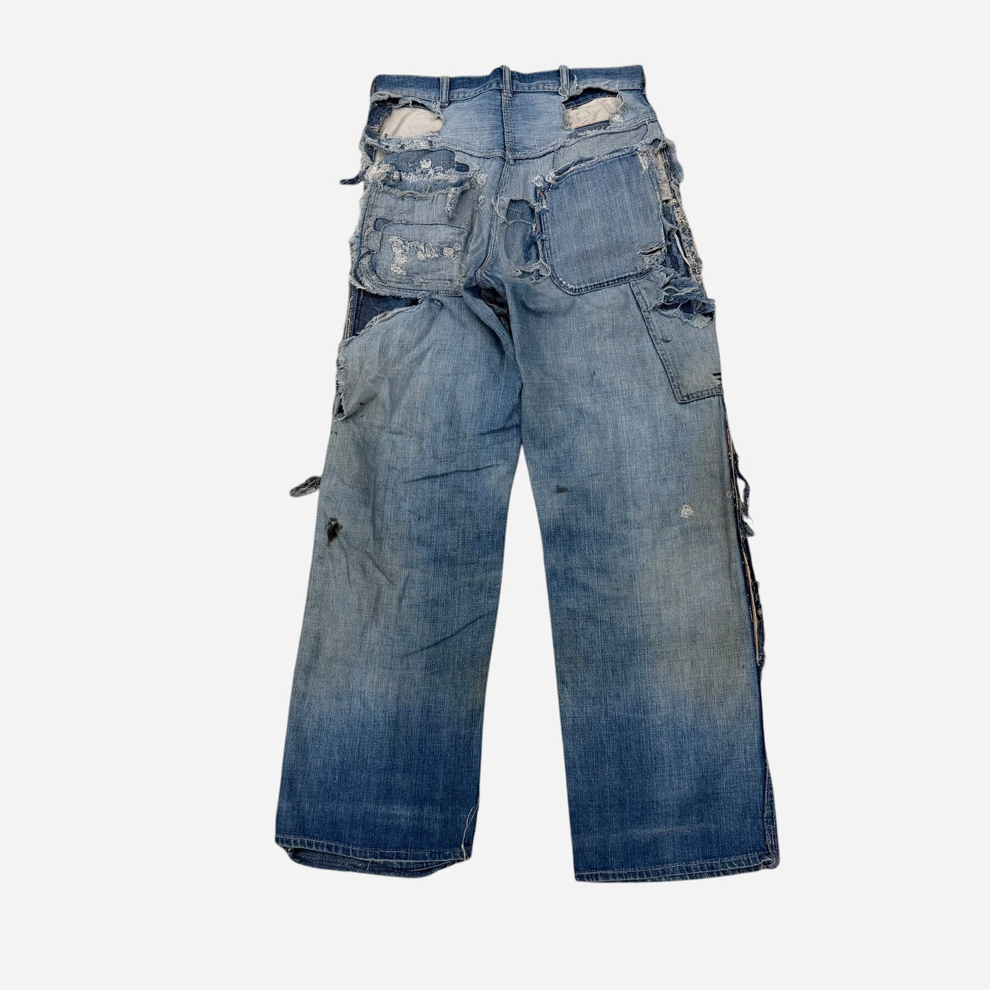 1940s As Is Union Made heavily repaired denim carpenter jeans (29w)