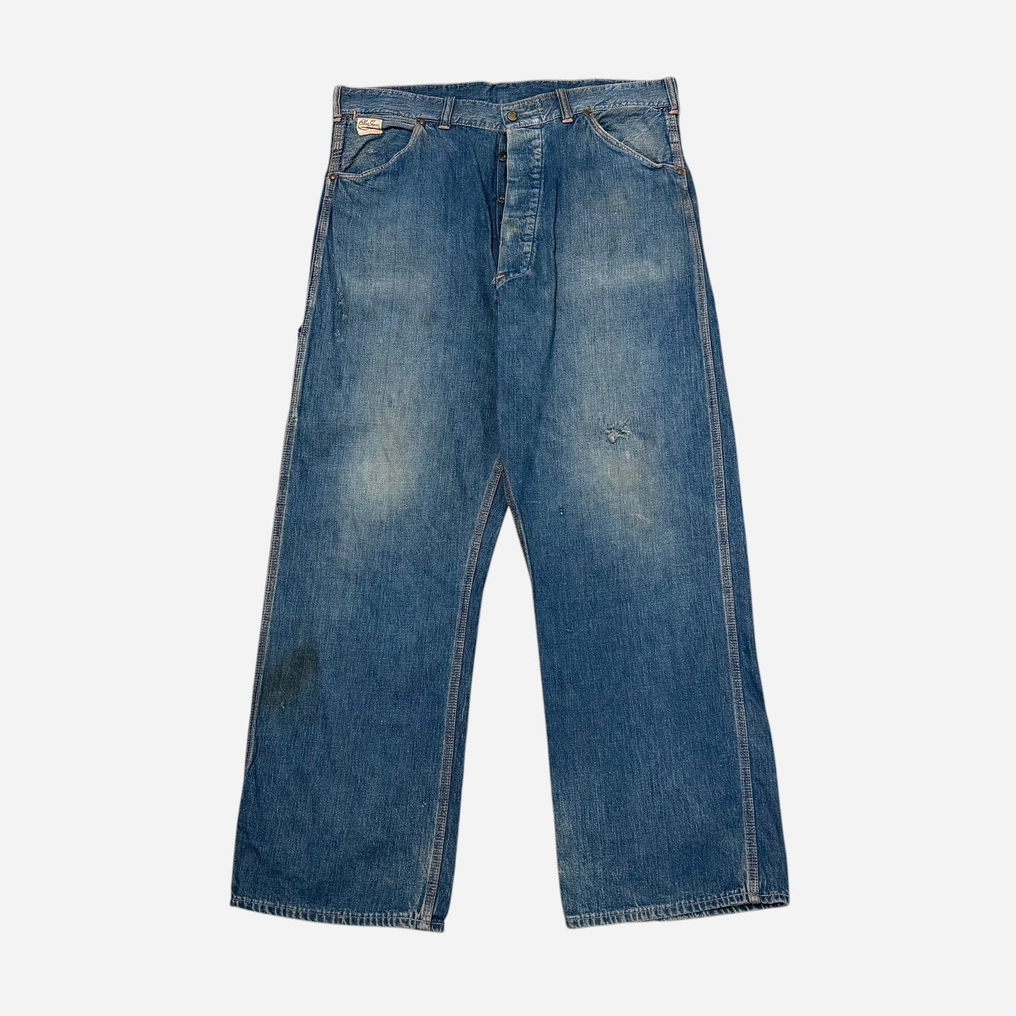 1950s Blue Gem button fly jeans (35w)