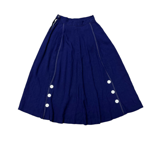 1950s Women’s navy blue rayon skirt (24w)