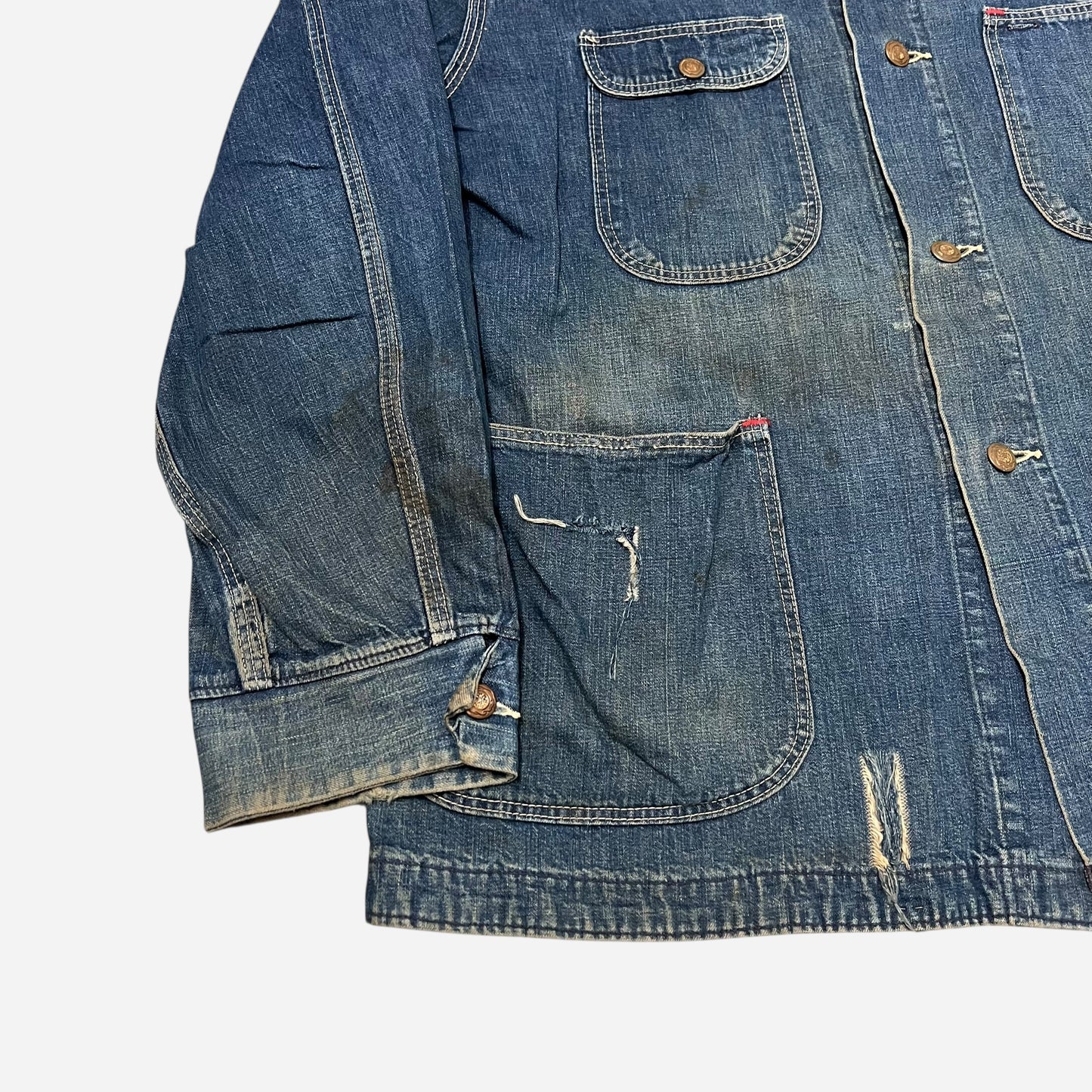 1950s Unbranded denim chore jacket (XL)