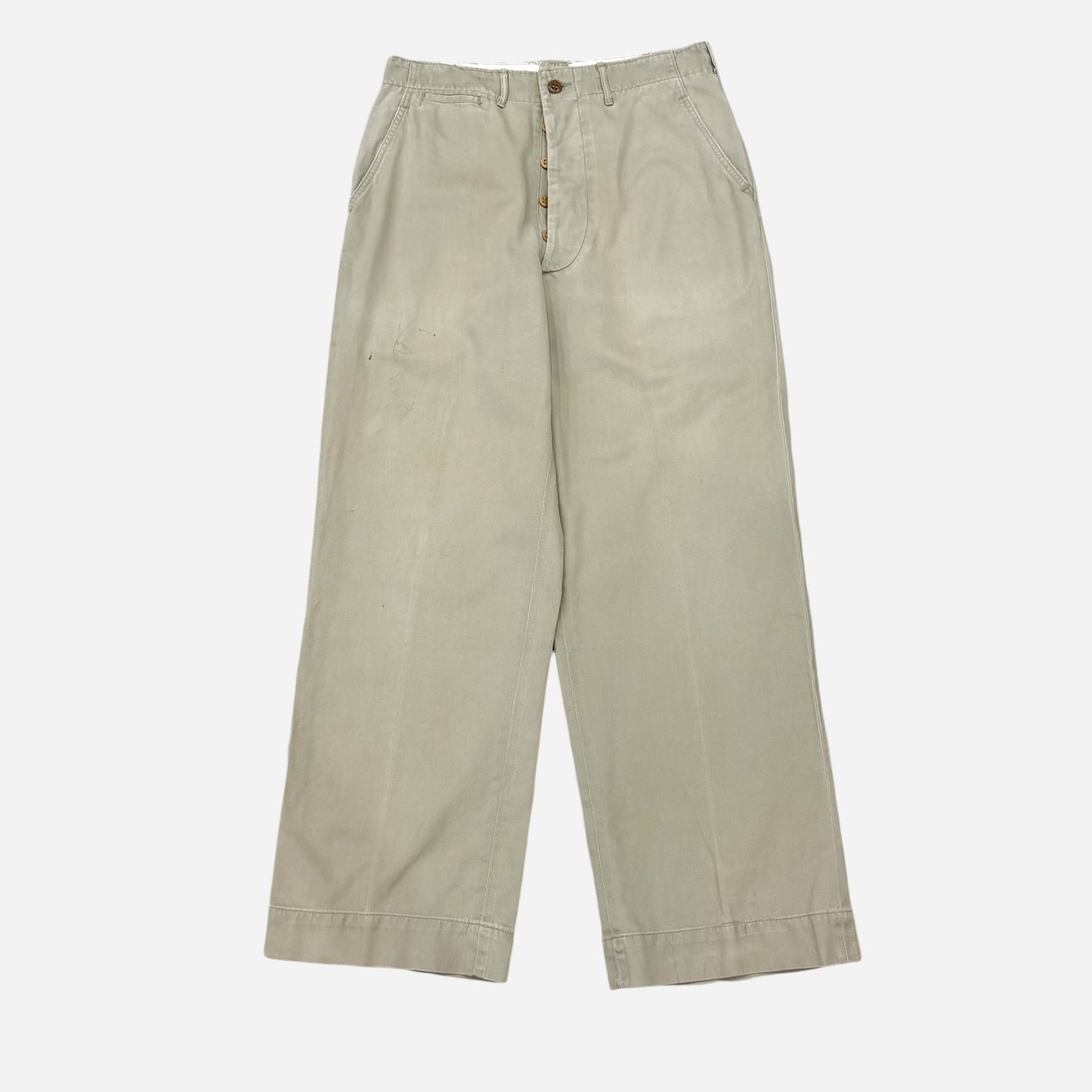 1940s WWII US Army button fly khaki chino pants (31w)
