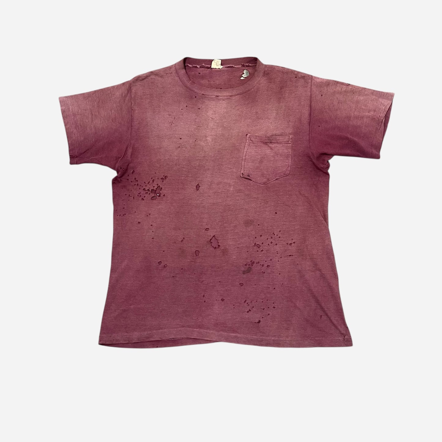 1950s BVD burgundy sun faded pocket t shirt (L)