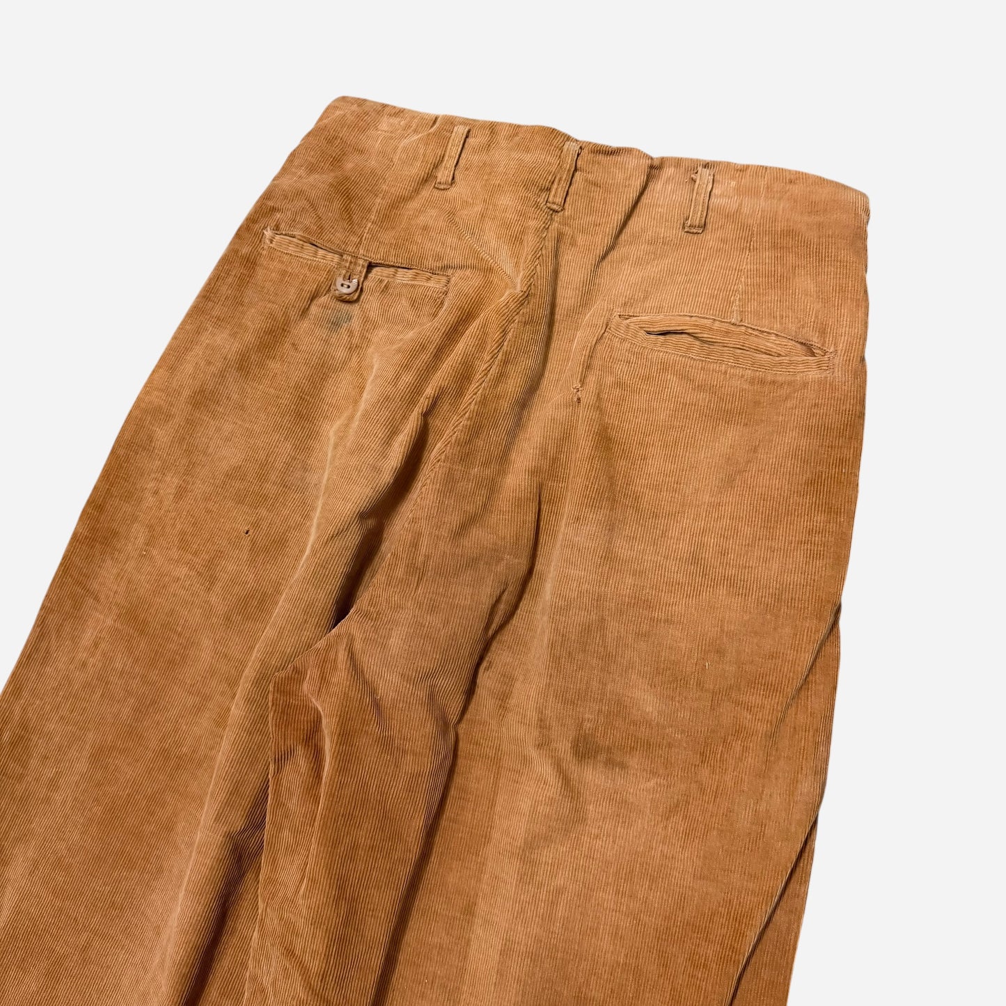 1940s Sunset Loel orange corduroy pleated pants (28w)