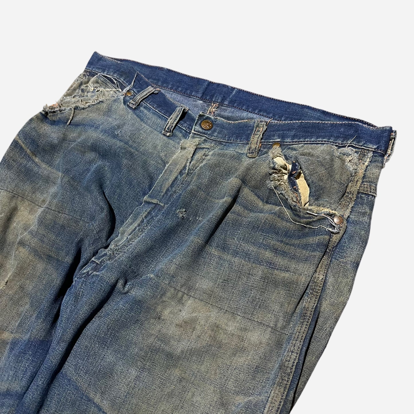 1950s Blue Bell repaired denim carpenter jeans (37w)