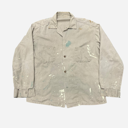 1960s Paint splatter cotton work shirt (M/L)