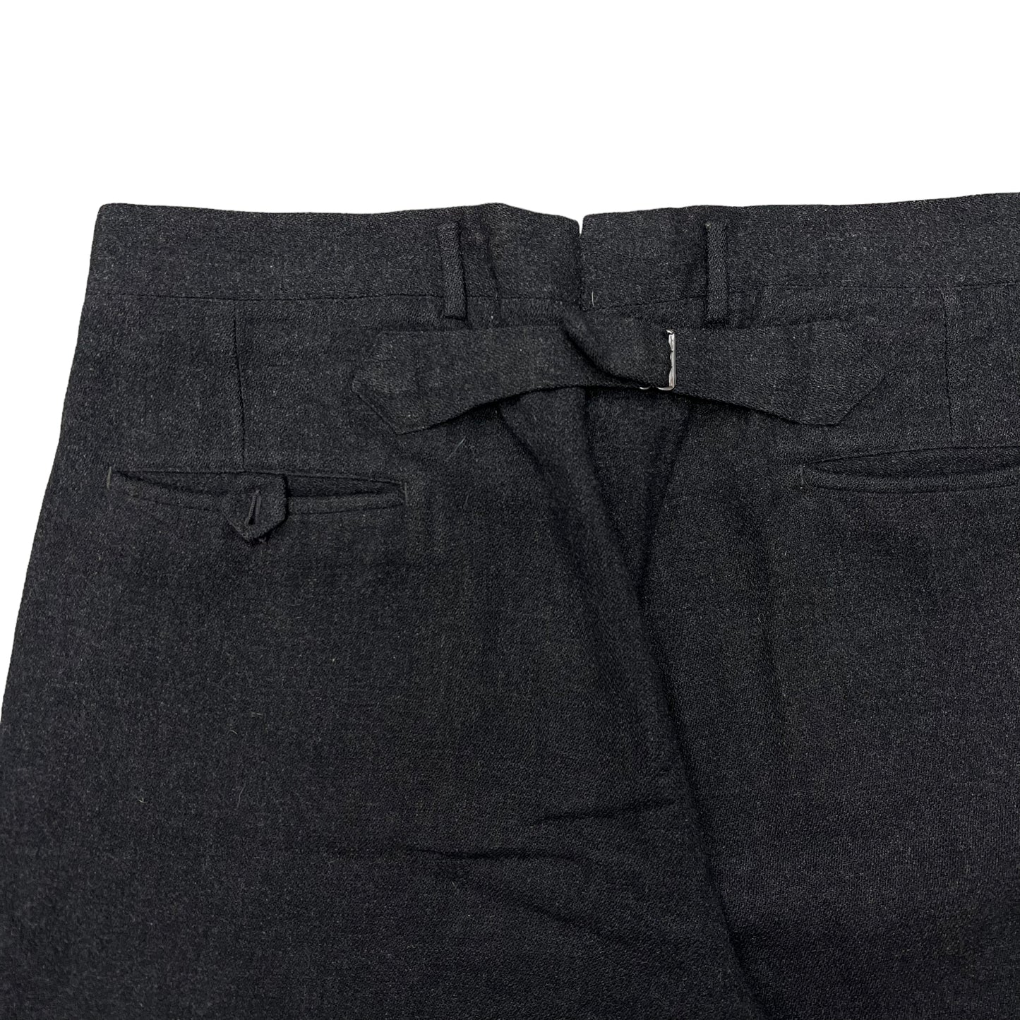 1940s Black buckle back wool shorts (34w)