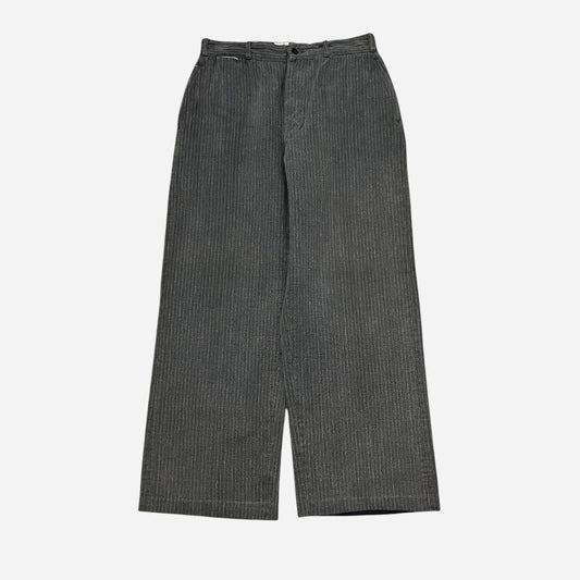 1940s Gray striped heavy cotton button fly work pants (29w)