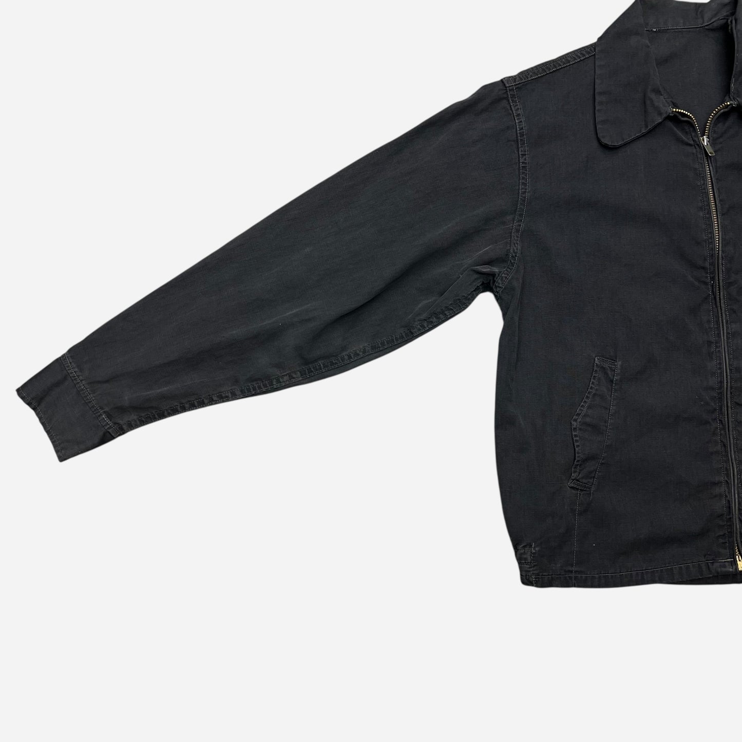1950s Black cotton light weight boxy jacket (S/M)
