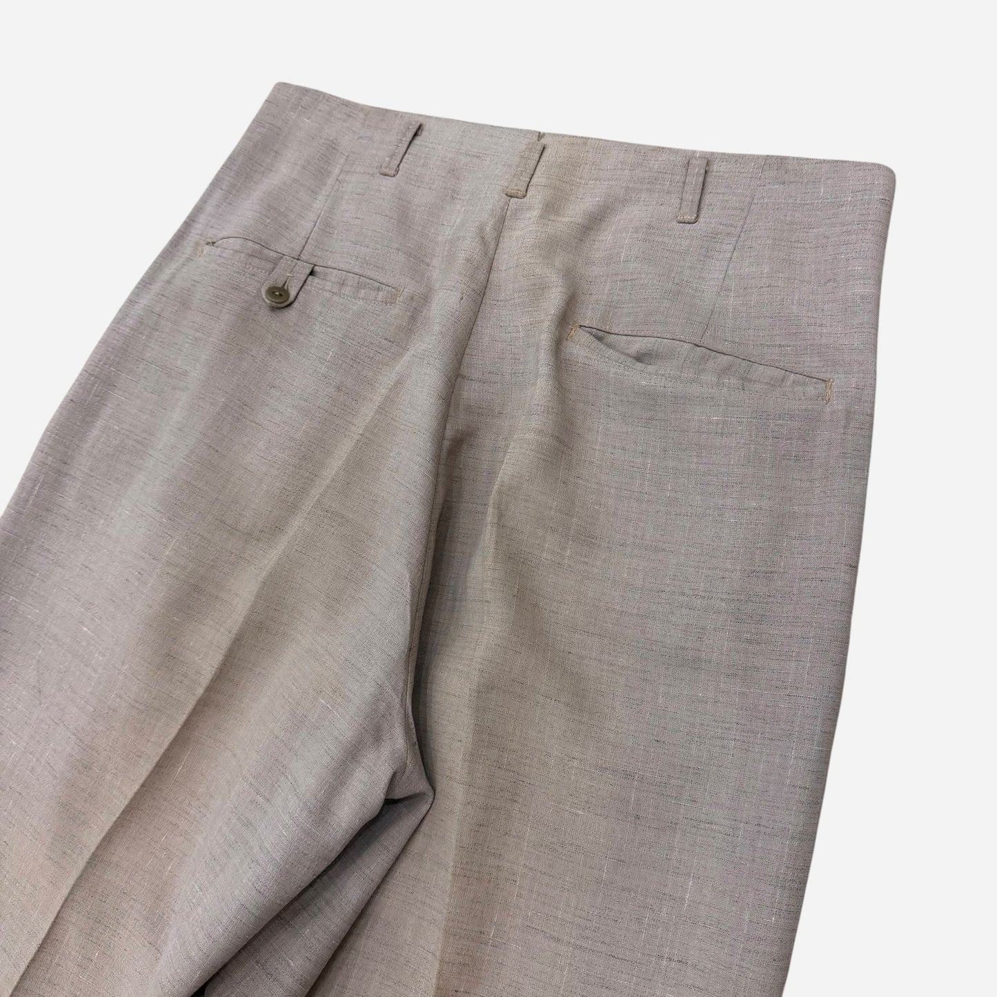 1950s Campus light pinkish flecked pattern cotton pleated pants (30w)