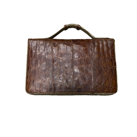 1940s Alligator leather hand bag