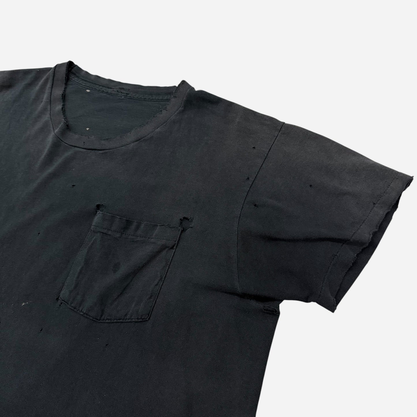 1970s Black sun faded pocket t shirt (XL)