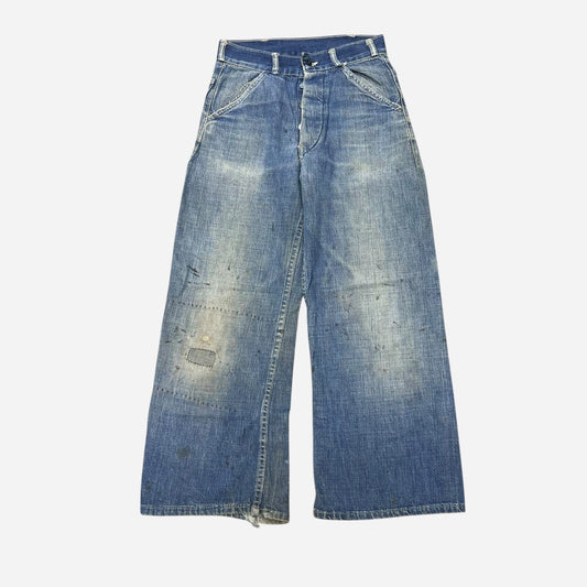 1940s Wide leg button fly denim jeans (25w)
