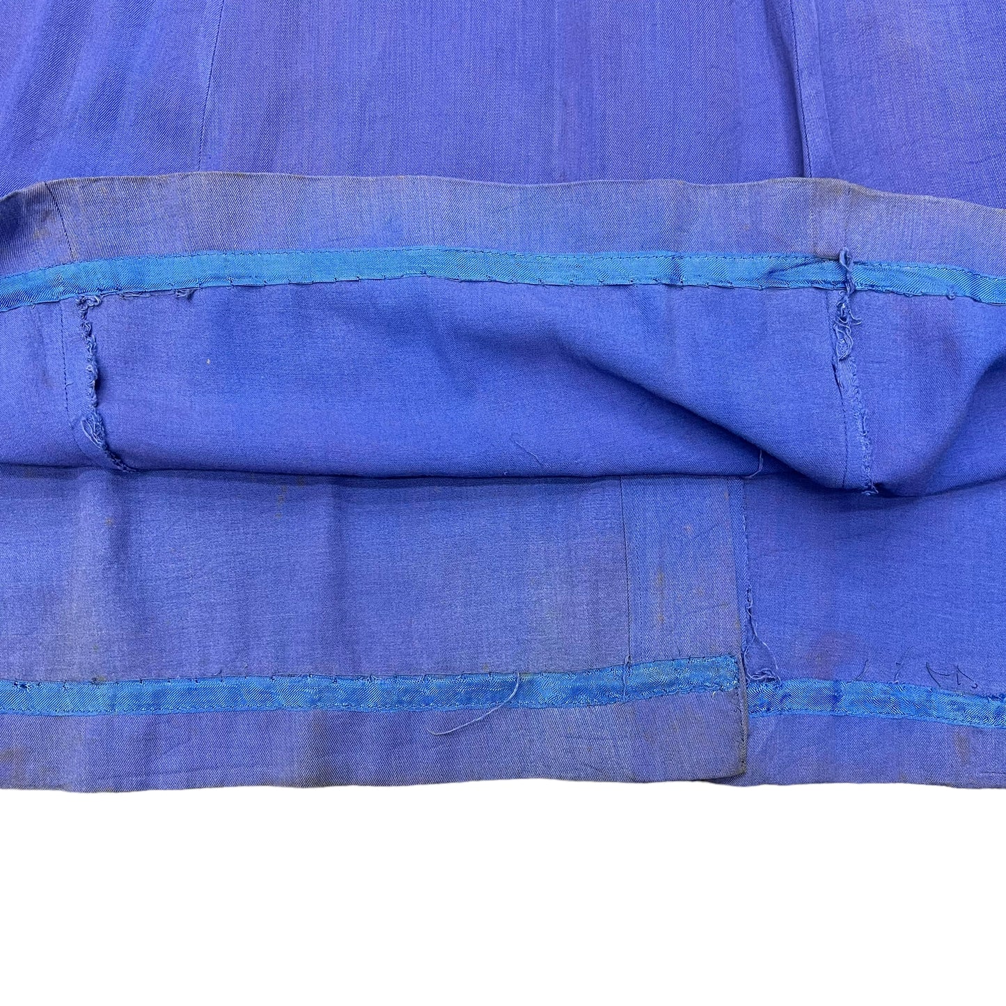 1940s Faded blue/purple gabardine farm dress (26w)